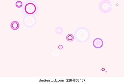 Light Purple, Pink vector pattern with spheres. Illustration with set of shining colorful abstract circles. Design for your business advert.