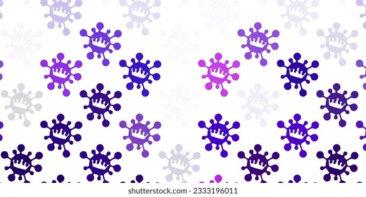 Patrón vectorial rosa claro púrpura con elementos coronavirus. Diseño simple en estilo abstracto con formas de infección. Fondo de escritorio para la protección de la salud.