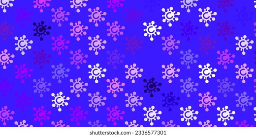 Light Purple, Pink vector pattern with coronavirus elements. Abstract illustration with biological gradient shapes. Design for biohazard warning.