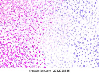 Light Purple, Pink vector pattern with spheres. Beautiful colored illustration with blurred circles in nature style. Design for your business advert.