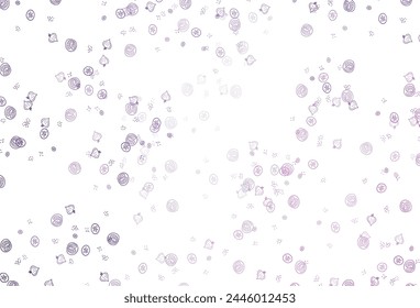 Light Purple, Pink vector pattern with fresh ingredients. Decorative illustration with food on abstract template. Pattern for ads of breakfast, lunch, dinner.