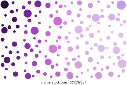 Light Purple, Pink vector pattern with colored spheres. Geometric sample of repeating circles on white background in halftone style.
