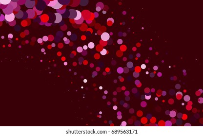 Light Purple, Pink vector pattern with colored spheres. Geometric sample of repeating circles on white background.