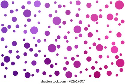 Light Purple, Pink vector pattern with colored spheres. Geometric sample of repeating circles on white background in halftone style.
