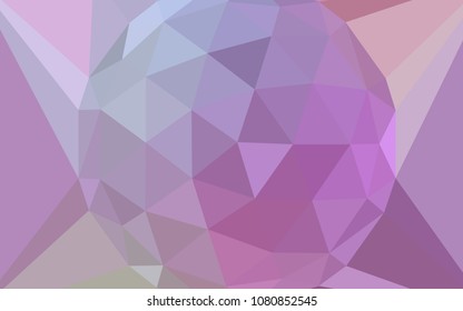Light Purple, Pink vector polygon abstract layout with a gem in a centre. Illustration in Origami style with gradient. Textured pattern for your backgrounds.