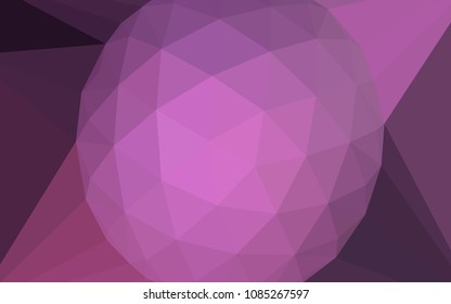 Light Purple, Pink vector polygon abstract background with a gem in a centre. Polygonal abstract illustration with gradient. Triangular pattern for your design.