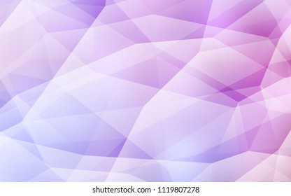 Light Purple, Pink vector polygon abstract layout. Shining colorful illustration with triangles. Completely new template for your banner.