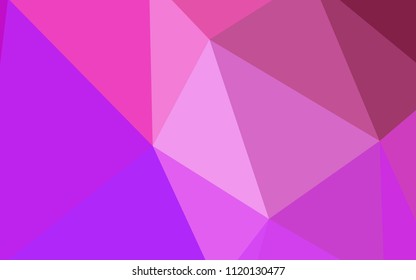 Light Purple, Pink vector polygon abstract layout. A sample with polygonal shapes. Brand new style for your business design.