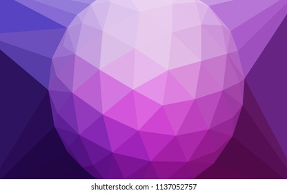 Light Purple, Pink vector polygon abstract backdrop with a gem in a centre. Modern abstract illustration with triangles. Template for cell phone's backgrounds.