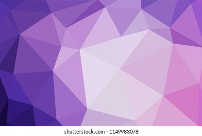 Light Purple, Pink vector polygon abstract background. Shining polygonal illustration, which consist of triangles. Template for cell phone's backgrounds.