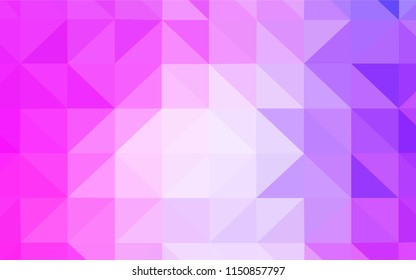 Light Purple, Pink vector polygon abstract layout. Modern abstract illustration with triangles. Triangular pattern for your design.