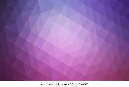 Light Purple, Pink vector polygon abstract backdrop. Shining polygonal illustration, which consist of triangles. Best triangular design for your business.