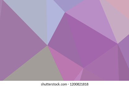 Light Purple, Pink vector polygon abstract backdrop. Glitter abstract illustration with an elegant triangles. Triangular pattern for your design.