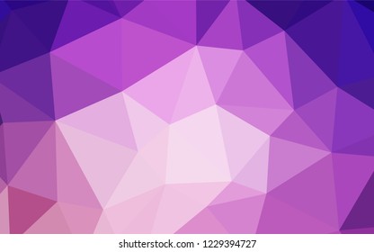 Light Purple, Pink vector polygon abstract backdrop. Elegant bright polygonal illustration with gradient. Best triangular design for your business.