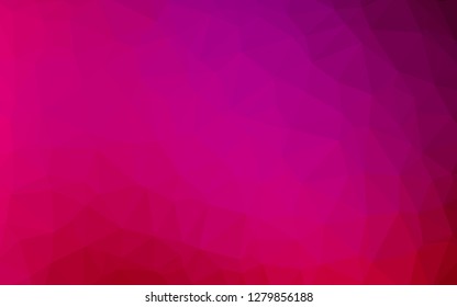Light Purple, Pink vector polygon abstract backdrop. Triangular geometric sample with gradient.  Brand new design for your business.