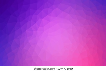 Light Purple, Pink vector polygon abstract layout. Shining polygonal illustration, which consist of triangles. Template for cell phone's backgrounds.