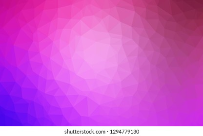 Light Purple, Pink vector polygon abstract background. Shining colorful illustration with triangles. Completely new template for your banner.