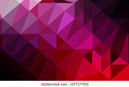 Light Purple, Pink vector polygon abstract layout. Triangular geometric sample with gradient.  Textured pattern for background.