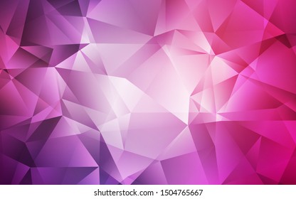 Light Purple, Pink vector polygon abstract backdrop. Elegant bright polygonal illustration with gradient. Polygonal design for your web site.