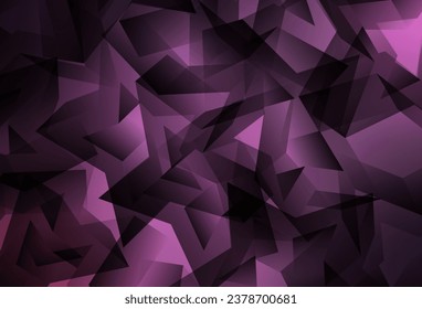 Diseño abstracto de polígono vectorial rosa púrpura claro. Ilustración colorida de estilo poligonal con gradiente. Patrón triangular para tu diseño.