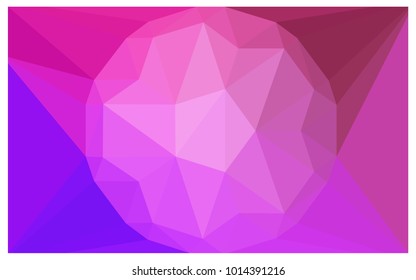 Light Purple, Pink vector polygonal illustration, which consist of triangles with a gemstone in center. Triangular design of a huge diamond for your business. Creative geometric background of gems.