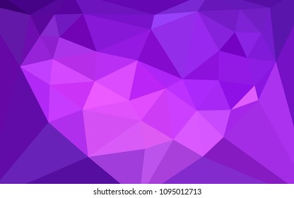 Light Purple, Pink vector polygonal pattern with a heart in a centre. A sample with polygonal shapes. A completely new design for your leaflet.
