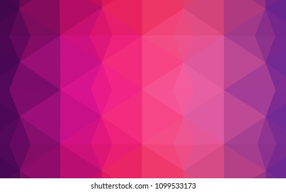 Light Purple, Pink vector polygonal background. Shining colorful illustration with triangles. A completely new template for your banner.