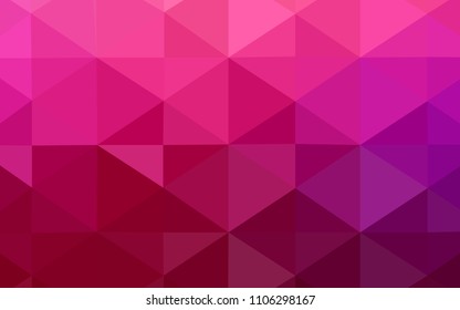 Light Purple, Pink vector polygonal pattern. Polygonal abstract illustration with gradient. The polygonal design can be used for your web site.