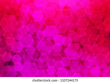 Light Purple, Pink vector polygonal background. hexagonal geometric sample with gradient.  A completely new template for your business design.