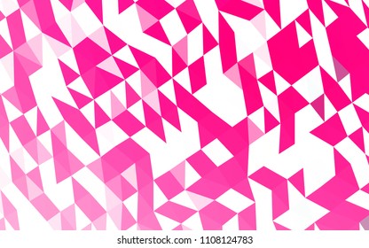 Light Purple, Pink vector polygonal background. Triangular geometric sample with gradient.  The elegant pattern can be used as part of a brand book.