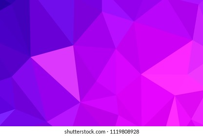 Light Purple, Pink vector polygonal background. Shining polygonal illustration, which consist of triangles. Completely new template for your banner.