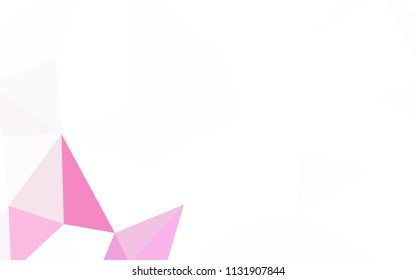 Light Purple, Pink vector polygonal template. Glitter abstract illustration with an elegant triangles. Best triangular design for your business.