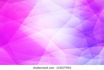 Light Purple, Pink vector polygonal template. Glitter abstract illustration with an elegant triangles. Pattern for a brand book's backdrop.