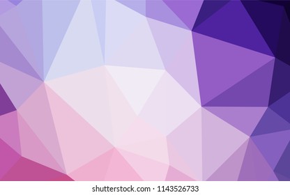 Light Purple, Pink vector polygonal template. Glitter abstract illustration with an elegant triangles. Triangular pattern for your design.