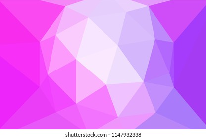 Light Purple, Pink vector polygonal pattern. Modern abstract illustration with triangles. Brand new design for your business.