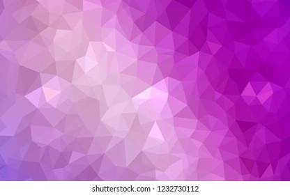 Light Purple, Pink vector polygonal background. Shining polygonal illustration, which consist of triangles. Template for cell phone's backgrounds.