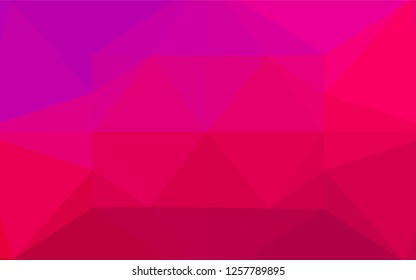 Light Purple, Pink vector polygonal pattern. Triangular geometric sample with gradient.  The best triangular design for your business.