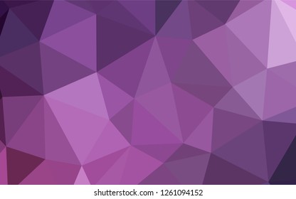 Light Purple, Pink vector polygonal template. Triangular geometric sample with gradient.  Pattern for a brand book's backdrop.