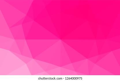 Light Purple, Pink vector polygonal pattern. Geometric illustration in Origami style with gradient.  The best triangular design for your business.