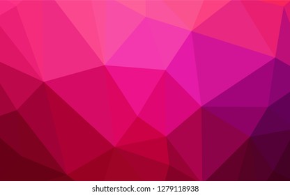 Light Purple, Pink vector polygonal background. Shining colorful illustration with triangles. Brand new design for your business.