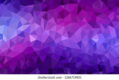 Light Purple, Pink vector polygonal pattern. Glitter abstract illustration with an elegant triangles. Triangular pattern for your design.