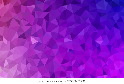 Light Purple, Pink vector polygonal pattern. Creative illustration in halftone style with triangles. Polygonal design for your web site.