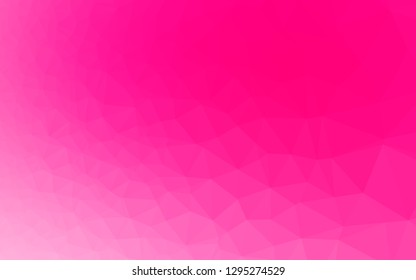Light Purple, Pink vector polygonal background. A sample with polygonal shapes. Triangular pattern for your business design.