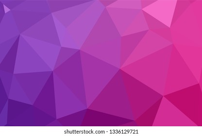 Light Purple, Pink vector polygonal template. Triangular geometric sample with gradient.  Brand new design for your business.