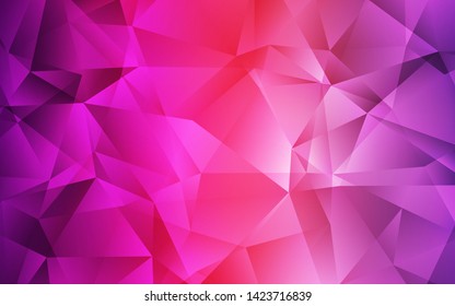 Light Purple, Pink vector polygonal background. Colorful illustration in polygonal style with gradient. Triangular pattern for your design.
