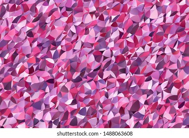 Light Purple, Pink vector polygonal template. Modern abstract illustration with triangles. A completely new design for your leaflet.