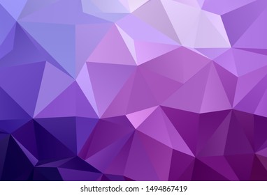 Light Purple, Pink vector polygonal pattern. Creative illustration in halftone style with triangles. Triangular pattern for your design.