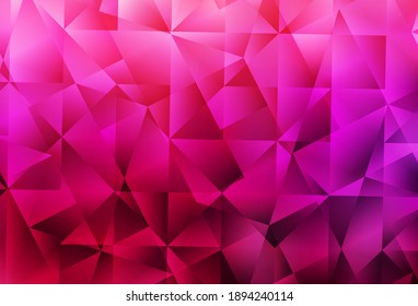 Púrpura claro, Patrón poligonal vector rosado. Elegante ilustración poligonal brillante con gradiente. Patrón texturizado para sus antecedentes.
