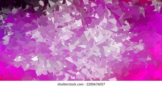 Light purple, pink vector polygonal background. Modern abstract illustration with polygonal triangles. Your design for applications.