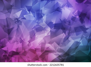 Púrpura claro, fondo poligonal vector rosado. Muestra geométrica triangular con gradiente.  Patrón para el fondo de un libro de marca.